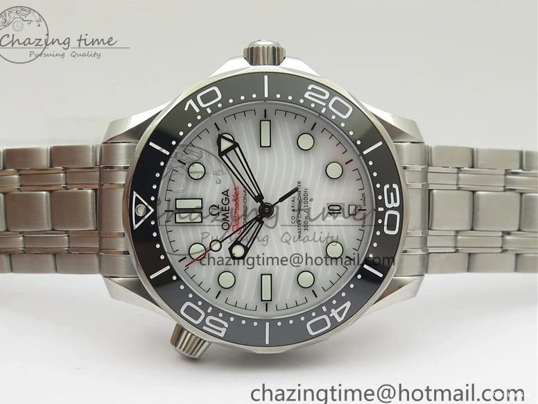 0202 Seamaster Diver 300M ORF 1:1 Best Edition Black Ceramic White Dial on SS Bracelet A Reliable 7865